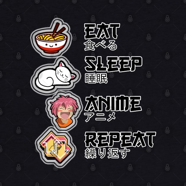 Eat Sleep Anime Repeat by Duckgurl44